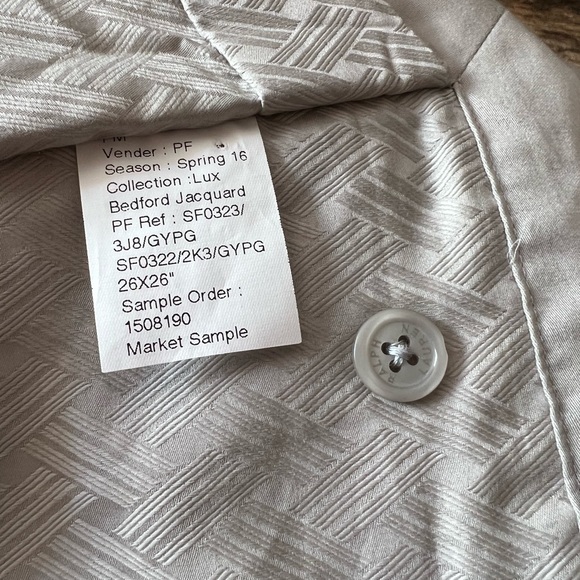 New Ralph Lauren home collection set Lux Bedford Jacquard Shams . Gray - Picture 3 of 3